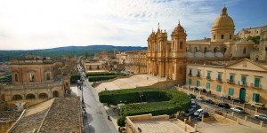 A view of the town from above.