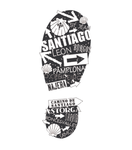 A foot print with the name of santiago in it.