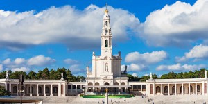 The iconic tower of the Sanctuary of Fátima