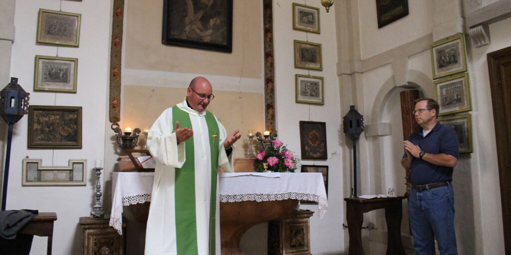 Toward the end of our wonderful visit we were invited to have Mass in the old family chapel. 