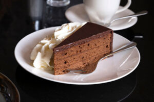 Vienna cake with coffee.